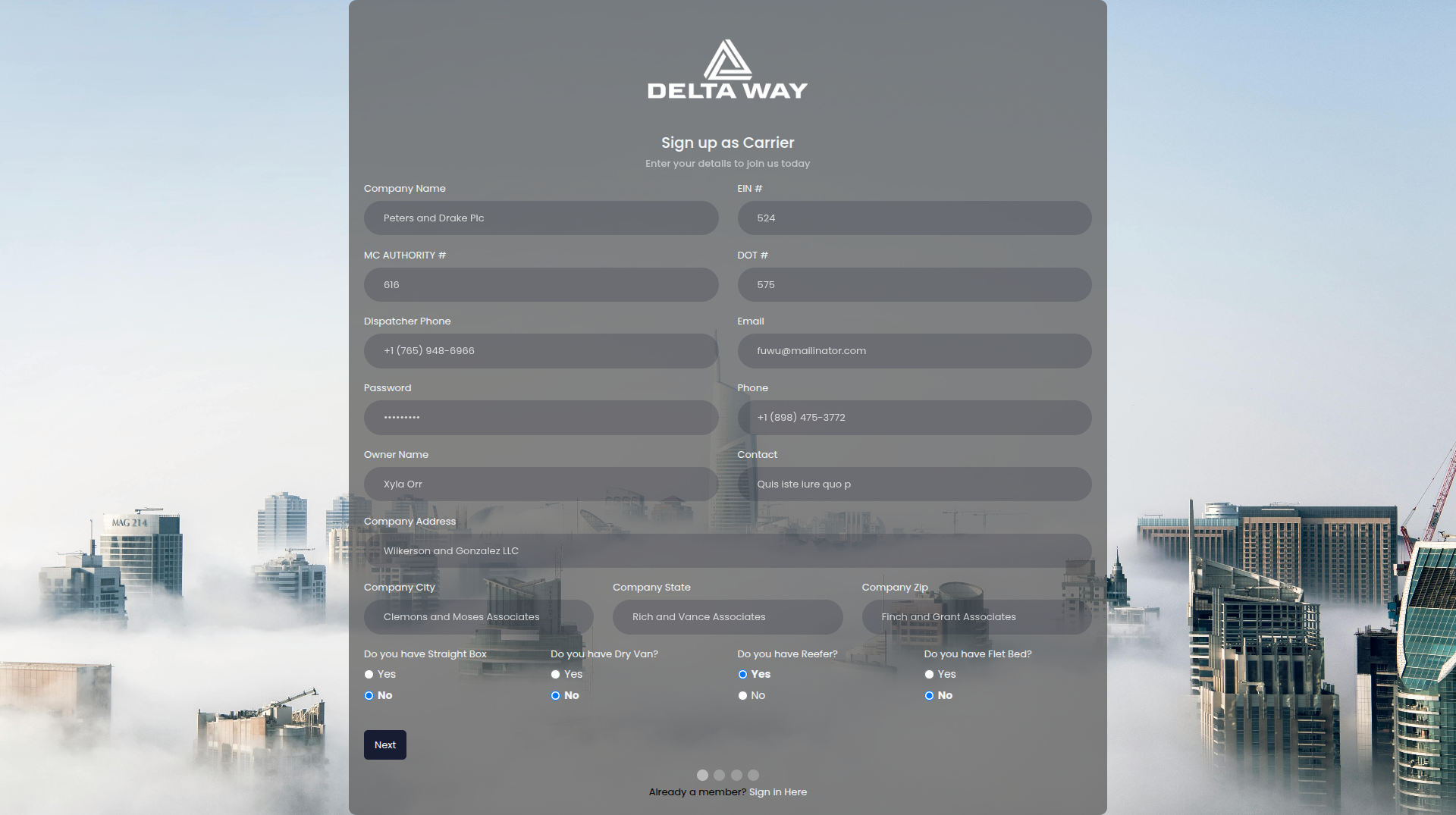 Carrier Registration