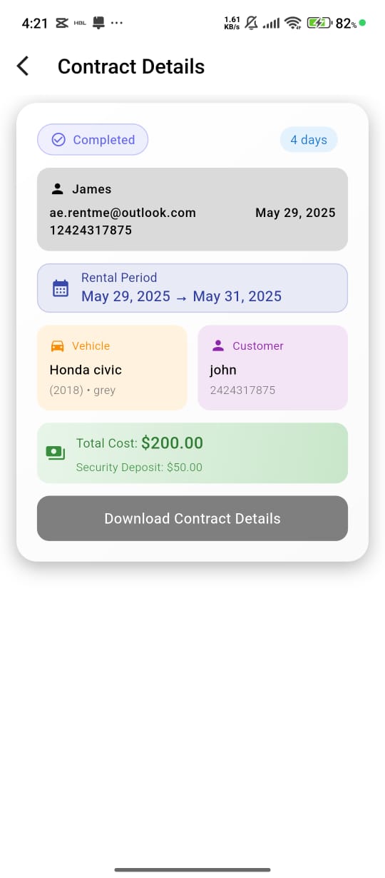 Rental Contract & Reports