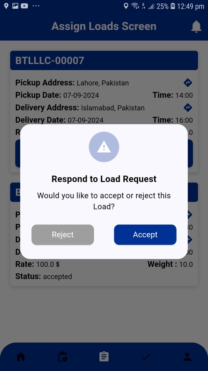 Assign Load Screen & Profile Screen