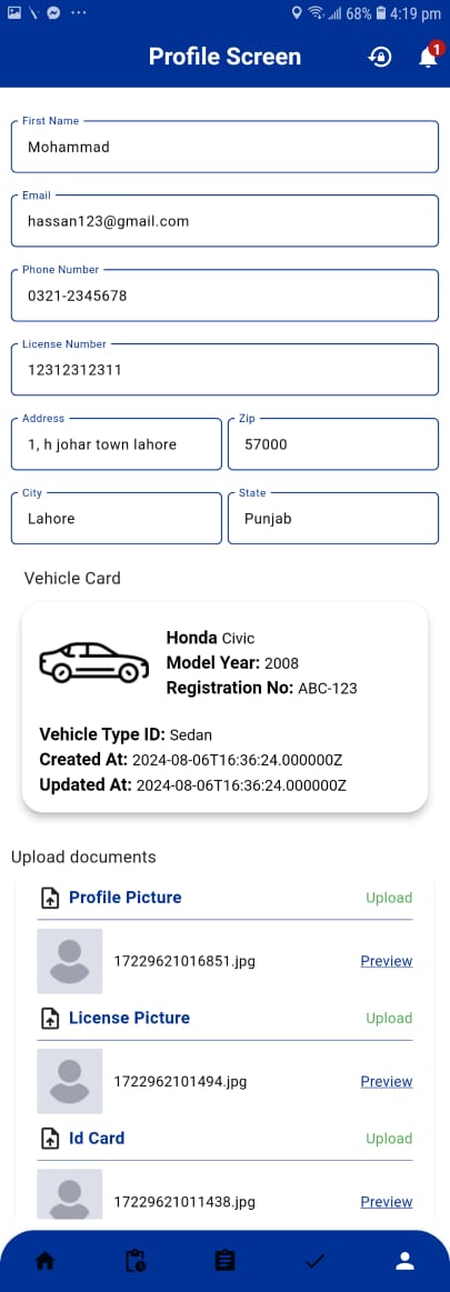 Assign Load Screen & Profile Screen