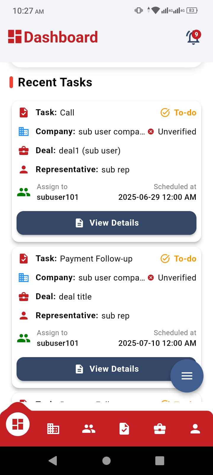 Dashboard Overview & Task Management