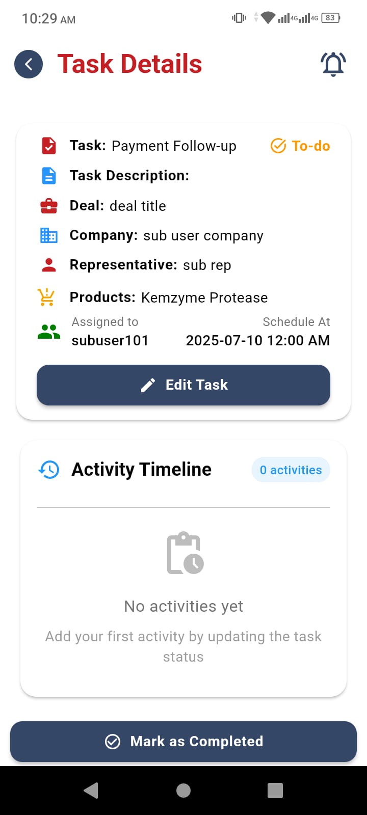 Task Details & Editing System