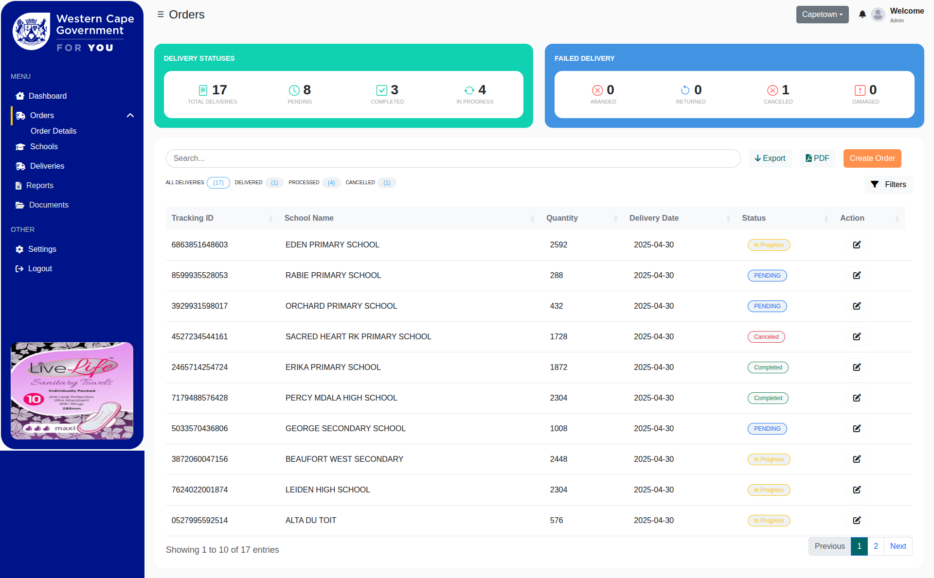 School Order Management
