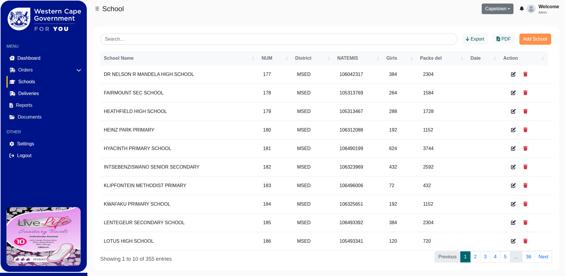 School Order Management