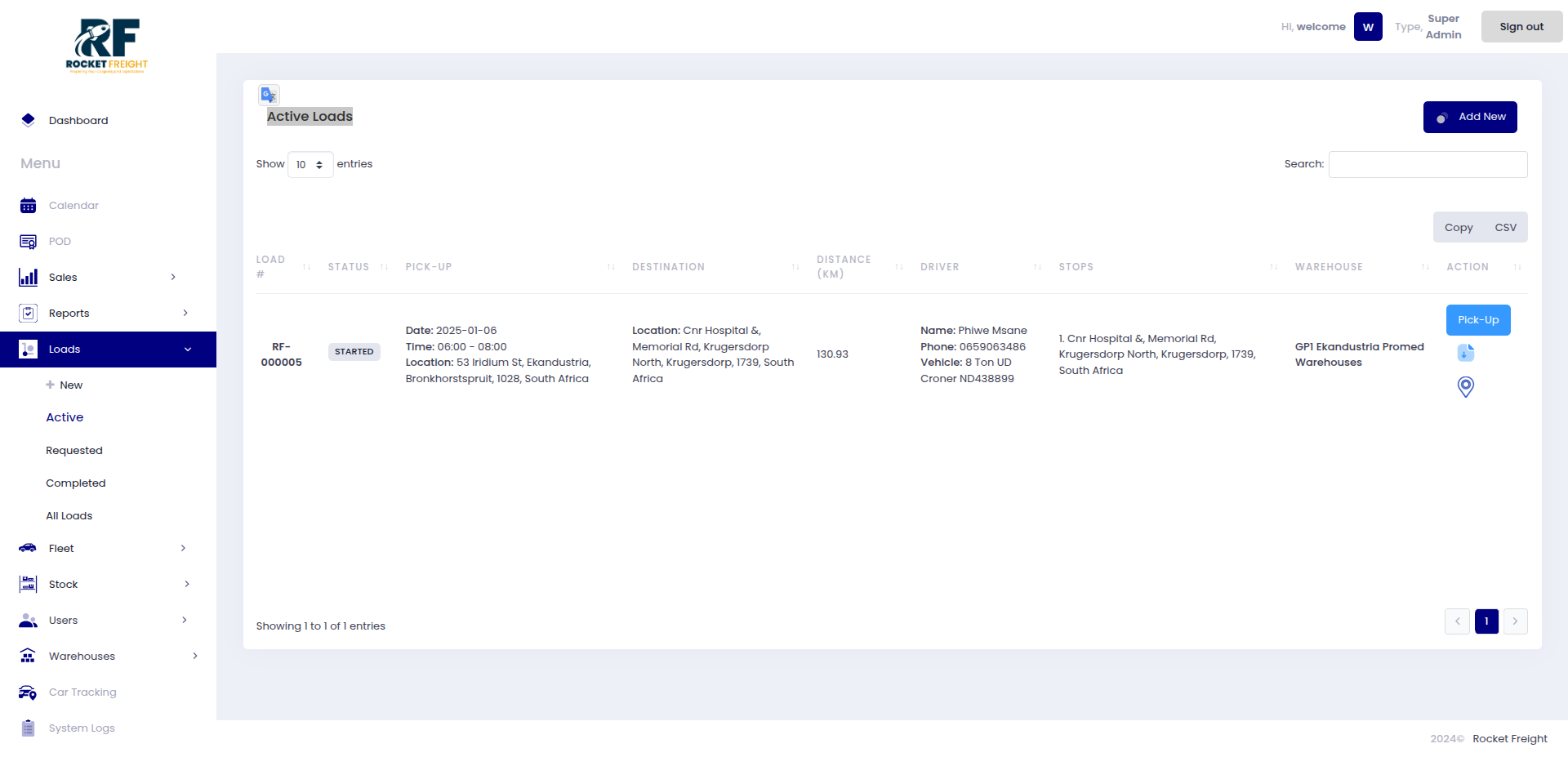 Active, All & Completed Loads