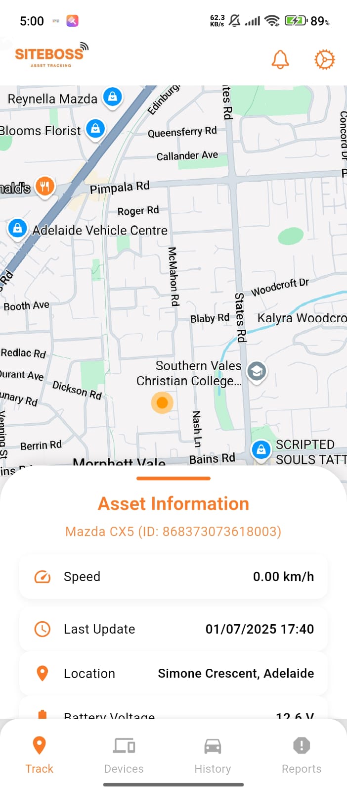 Live Map and Asset Overview