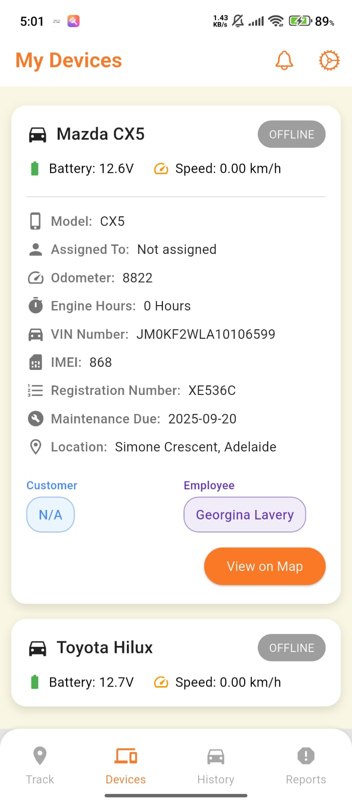 Live Map and Asset Overview