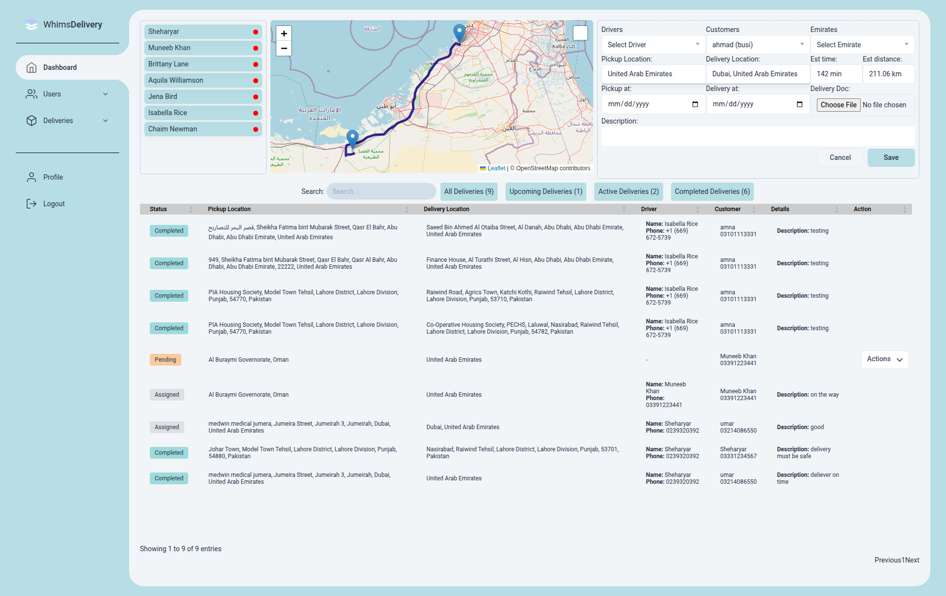 WhimsTrack Web Features – Powered by Tiecodes