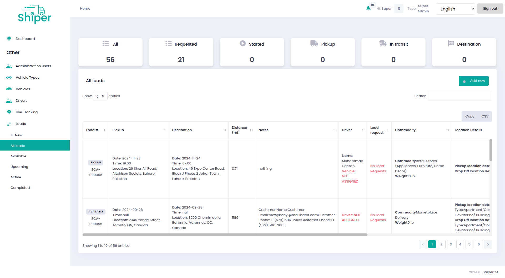 FreightFlow Connect Web Features – Powered by Tiecodes