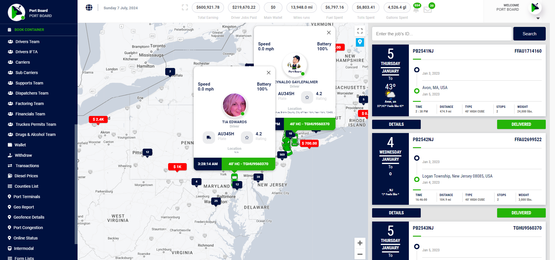 CargoPort Web Features – Powered by Tiecodes
