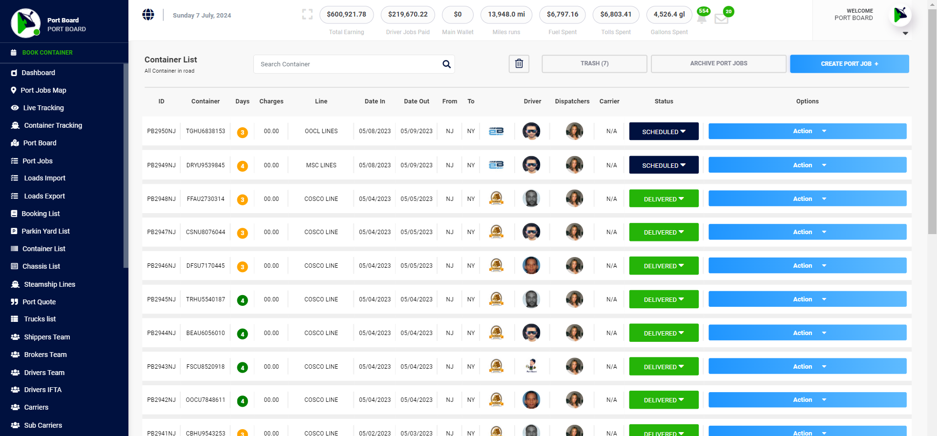 CargoPort Web Features – Powered by Tiecodes
